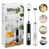 Milk Frother Handheld Rechargeable W/ 2pcs Stainless Whisk
