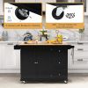 Kitchen Island Cart Wood w/ Tabletop & Storage Cabinet